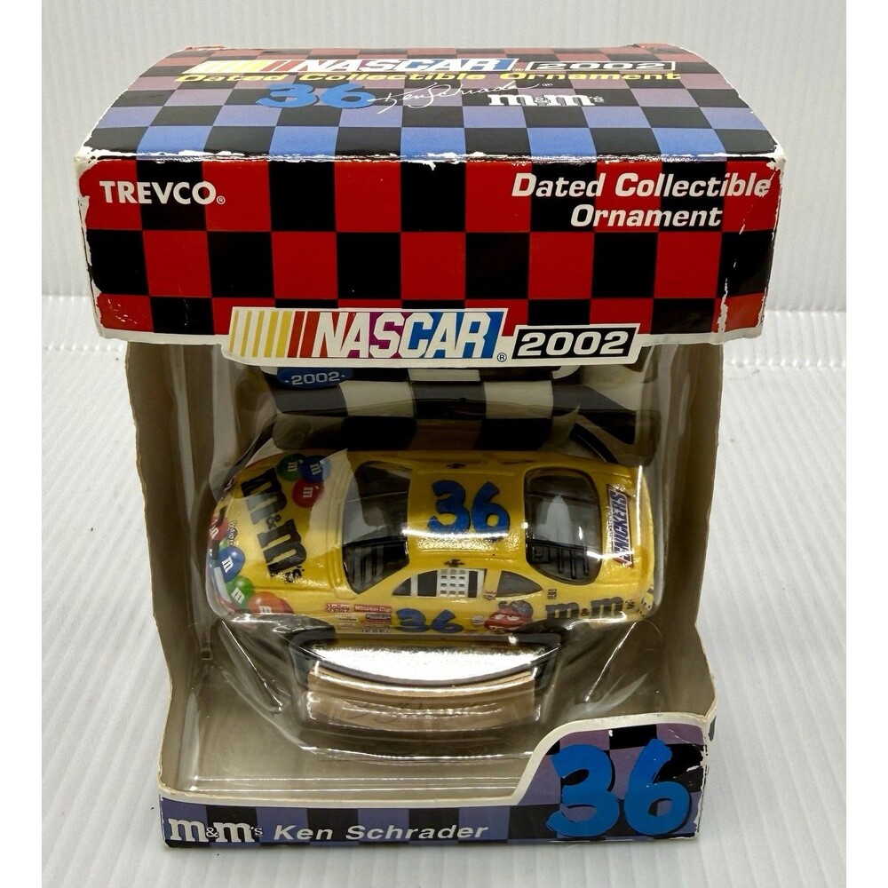 2002 Collectible Ornament Ken Schrader 36 M&Ms NASCAR By Trevco New